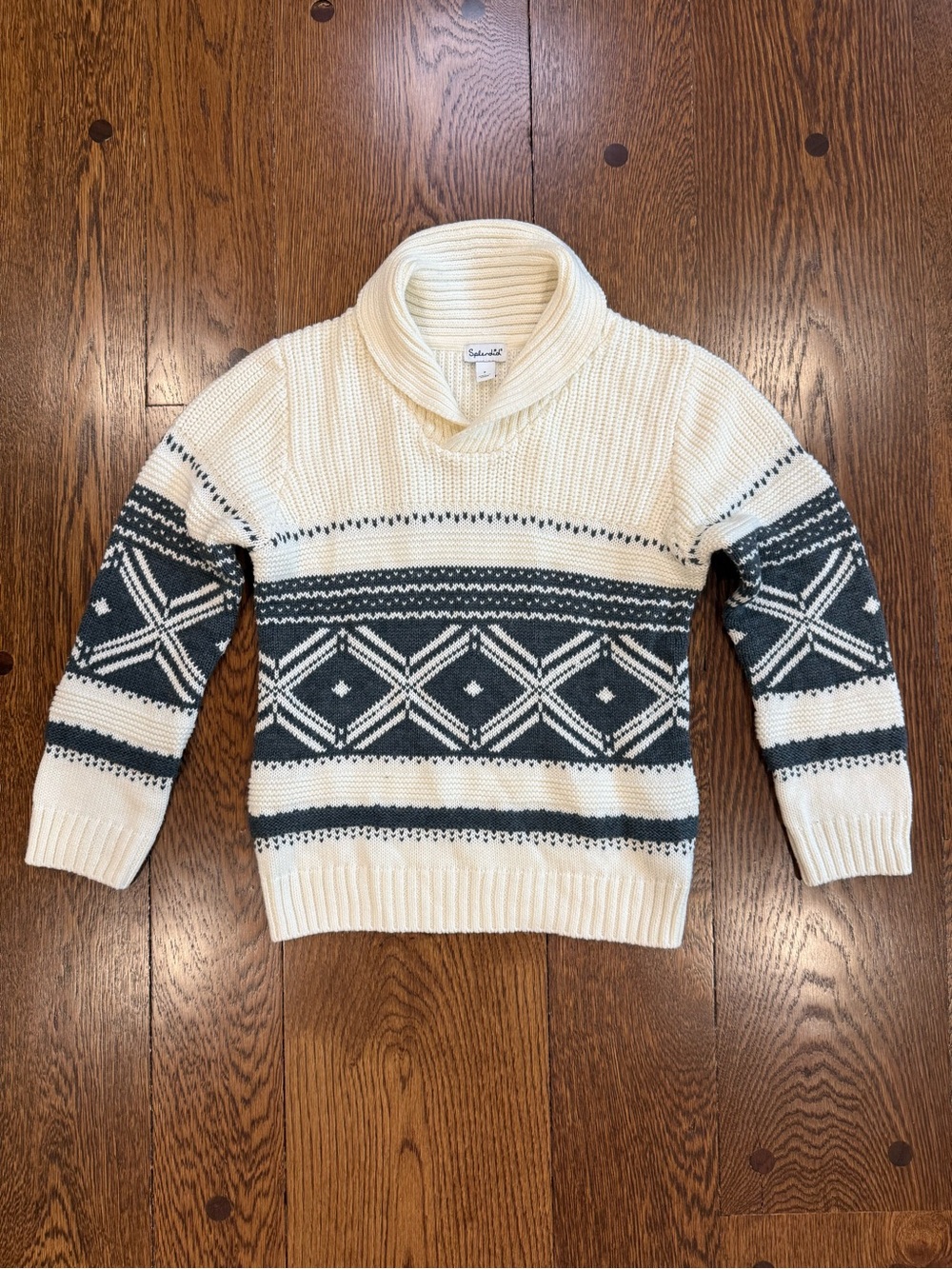Splendid Boys Size 7 Fair Isle Shawl Collar Sweater